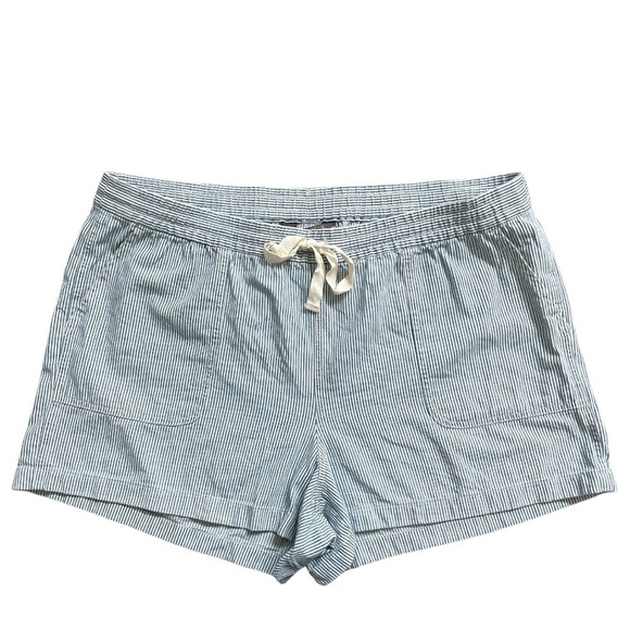 J. Crew Point Sur Seaside Short Pull On Cotton 3” Blue & White Stipe XXL - Picture 1 of 8